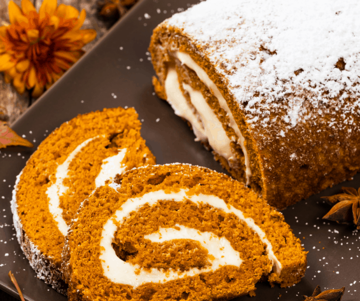 Pumpkin Cake Roll Slices