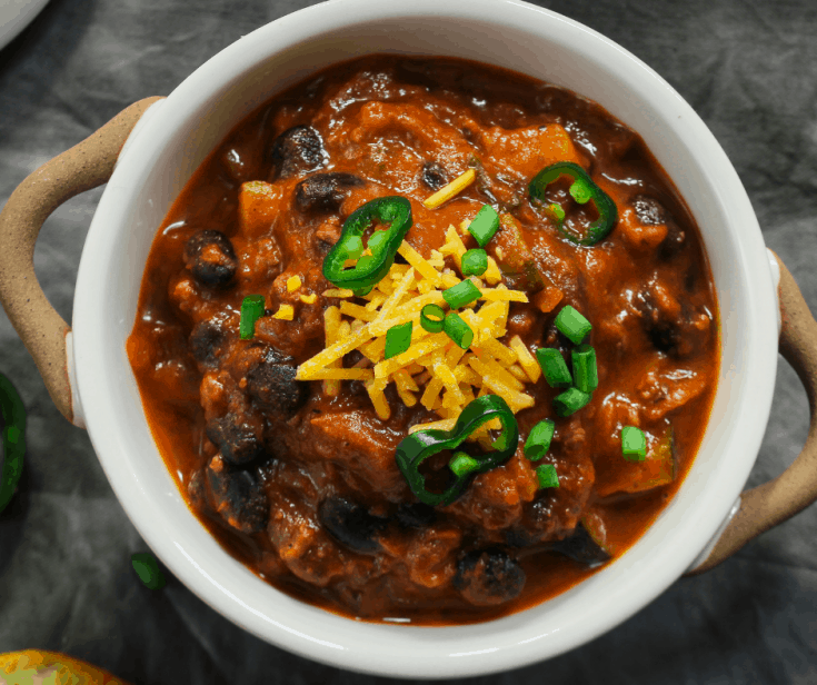 Bowl of Vegetarian Black Bean Chili