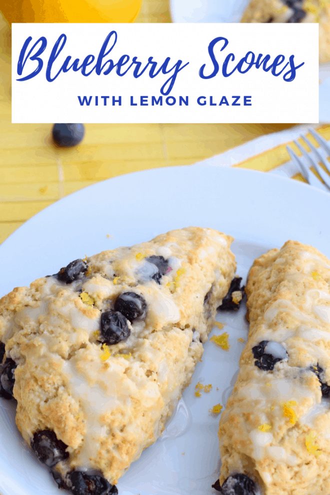 Blueberry Scones with Lemon Glaze