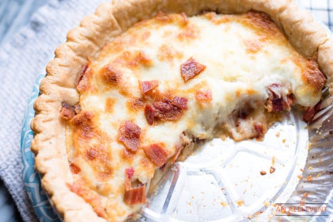 Leftover BLT Pie in tin pie pan