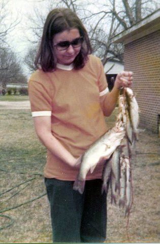Jane - spending a summer vacation at our house. Look at the fish we caught that day!