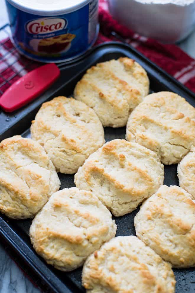 Mom's Homemade Biscuits In A Baking Pan