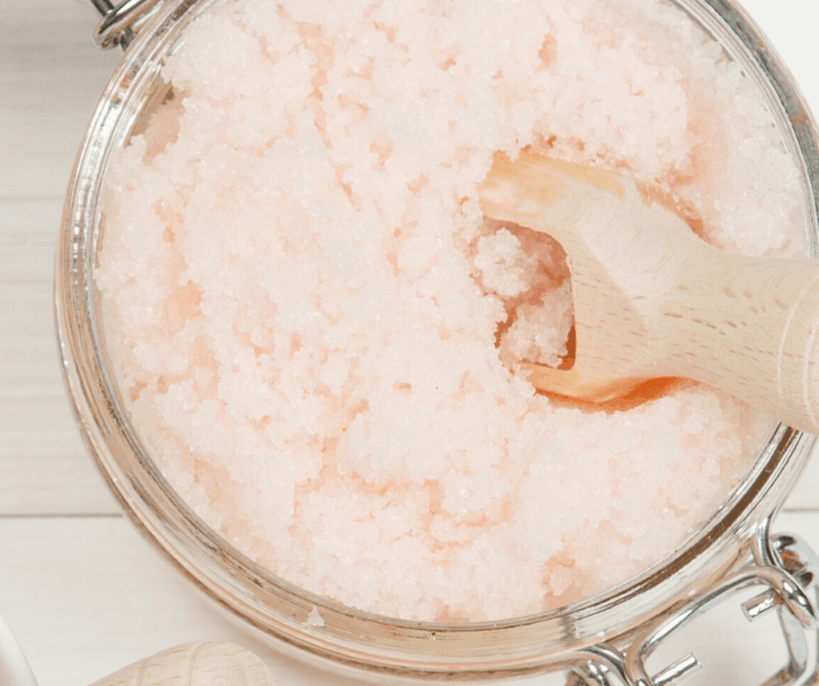 Pink Lemonade Sugar Scrub in jar