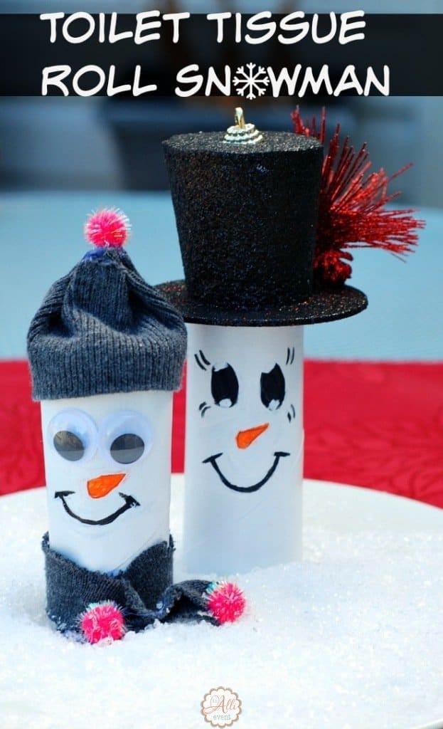 Easy Toilet Tissue Roll Snowmen