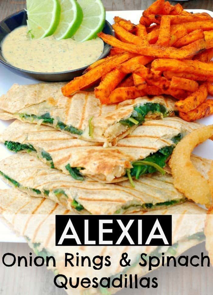 Alexia Onion Rings & Spinach Quesadillas
