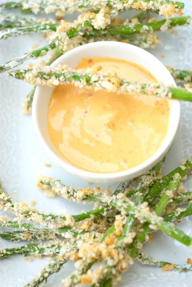 Crispy Asparagus with dipping sauce