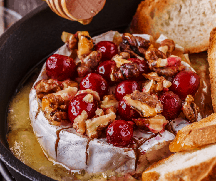 Honey Drizzled Baked Brie