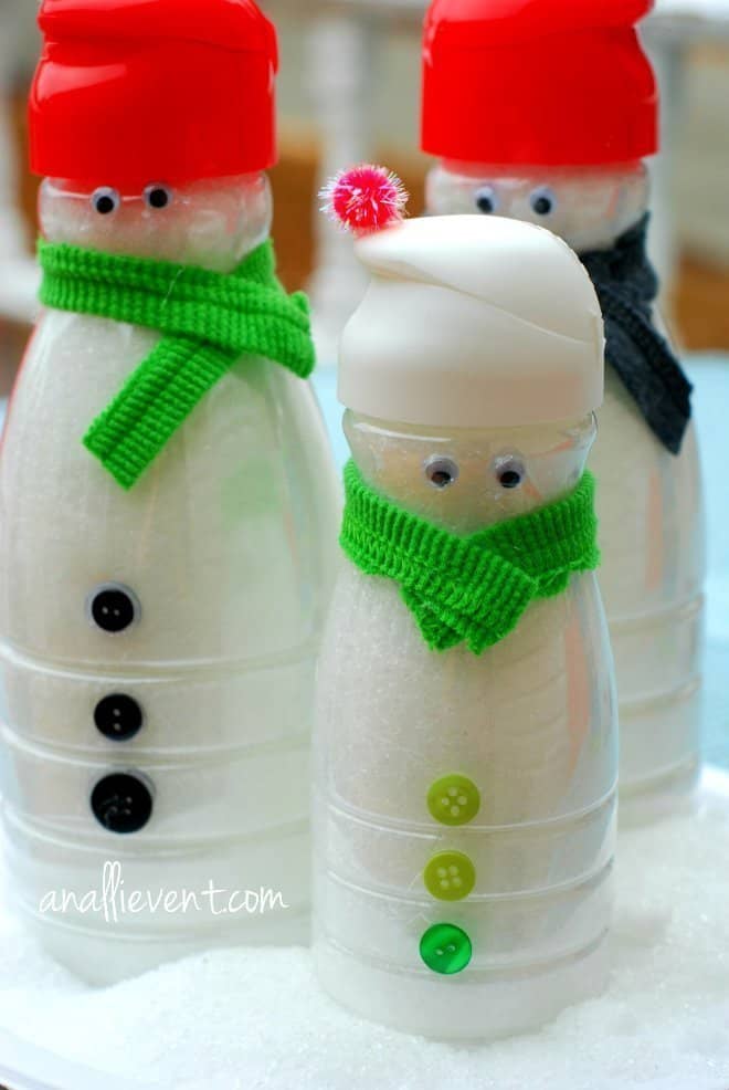 Snow Family from Creamer Bottles