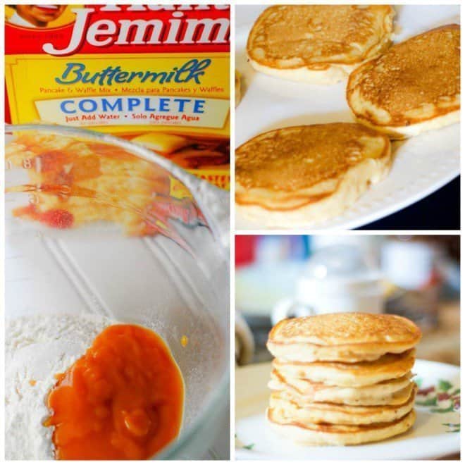 Sweet Potato Pancakes made with Aunt Jemima Buttermilk Complete