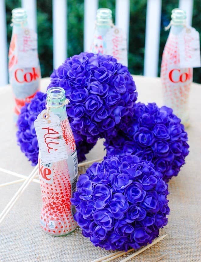 Centerpiece Diet Coke Bottles