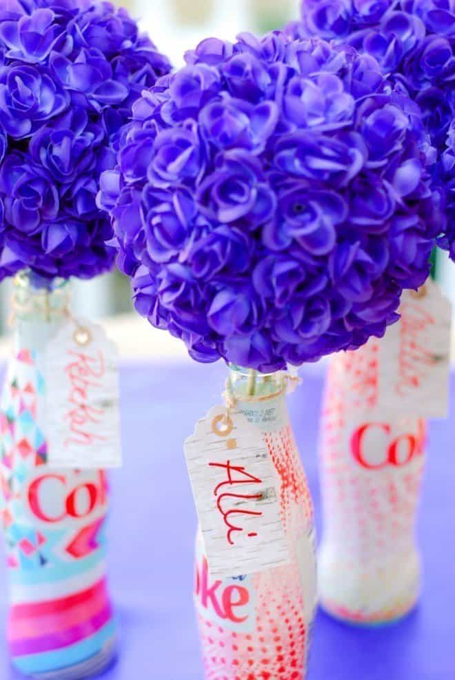 Diet Coke Bottle Centerpieces