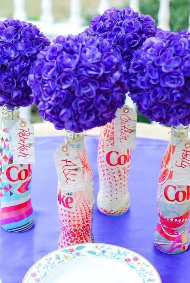 Unique Centerpieces Using One-Of-A-Kind Diet Coke Bottles