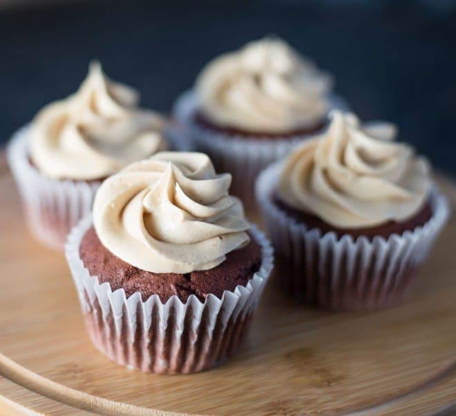 Chocolate Cupcakes with Peanut Butter Frosting