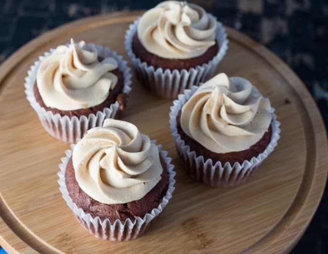 Best Frosting - Chocolate Cupcakes with Peanut Butter Frosting