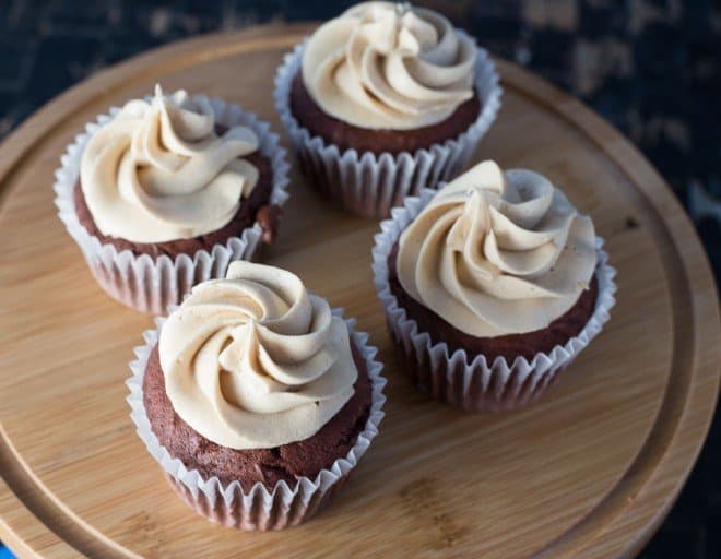 Chocolate Cupcakes with Peanut Butter Frosting