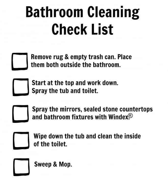 Bathroom Cleaning Checklist