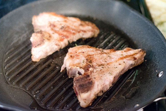 Pan Grilled Rosemary Veal Chops