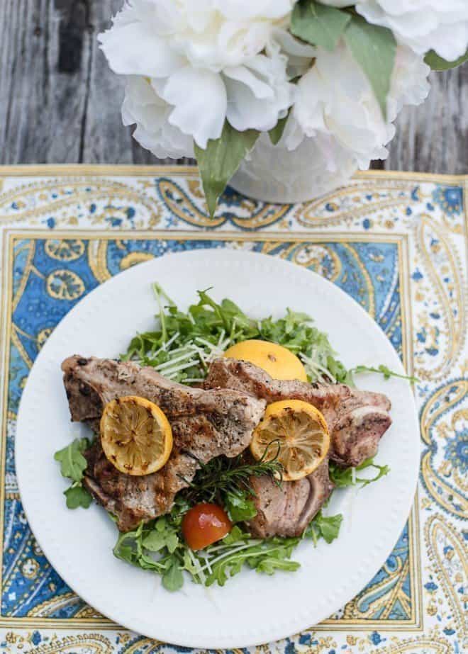 Pan Grilled Rosemary Veal Chops with Arugula Salad - The Perfect Spring Dinner