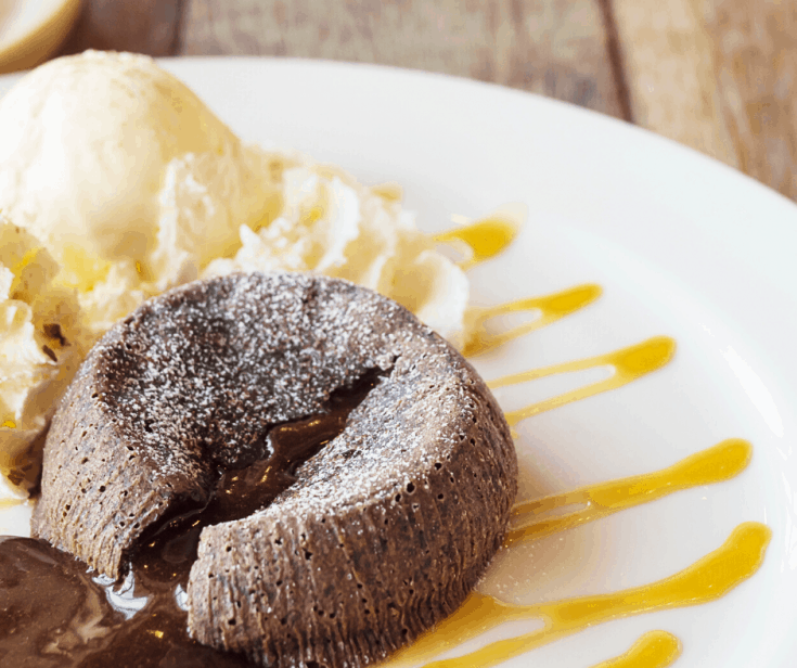 Mexican Lava Brownie on White Plate