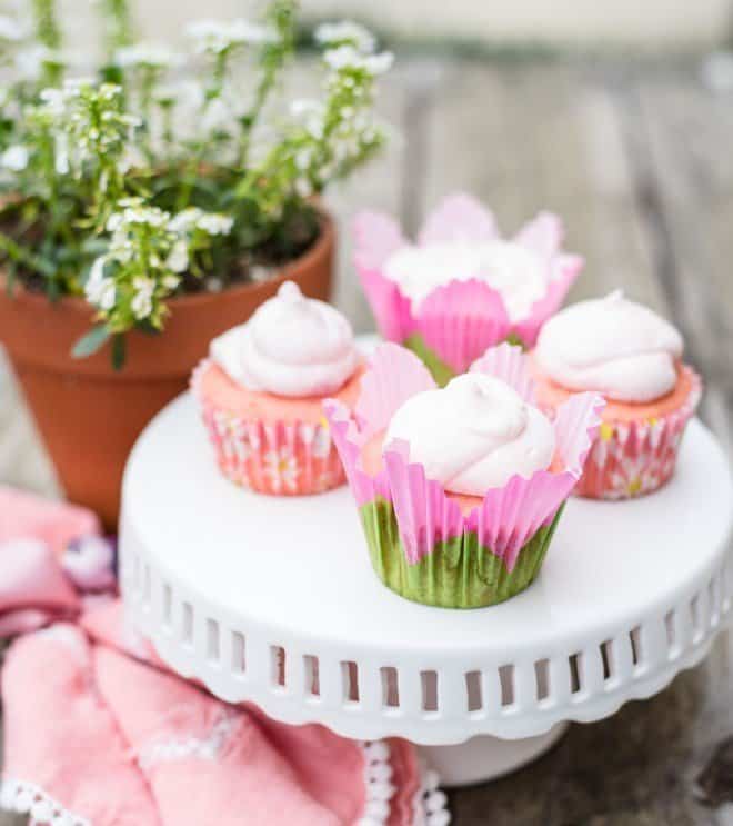 Strawberry Cupcakes with Strawberry Lemonade Frosting
