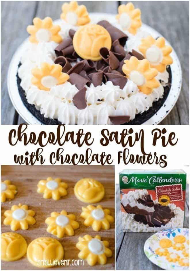 Chocolate Satin Pie with Chocolate Flowers