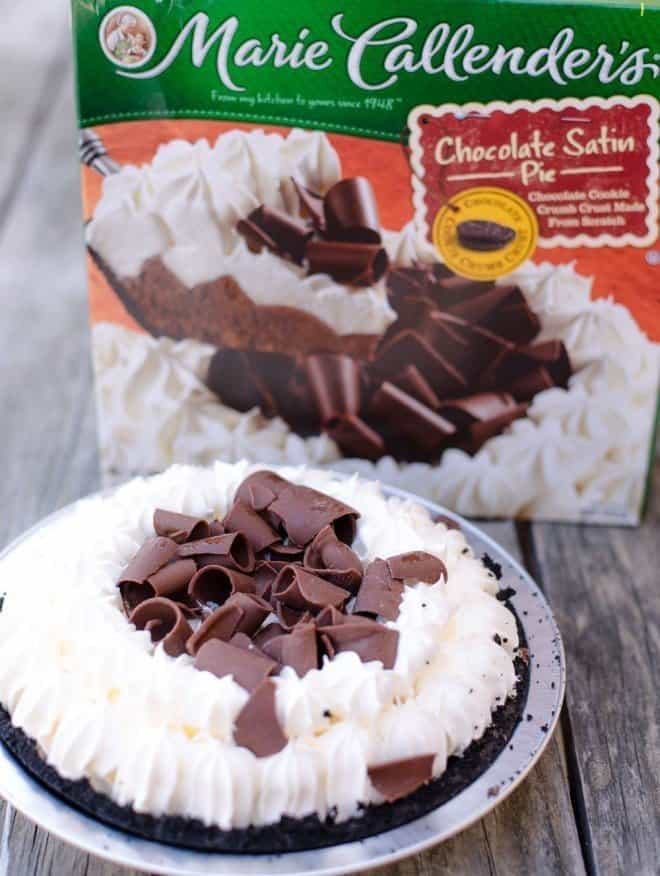 Chocolate Satin Pie with Chocolate Flowers and Curls