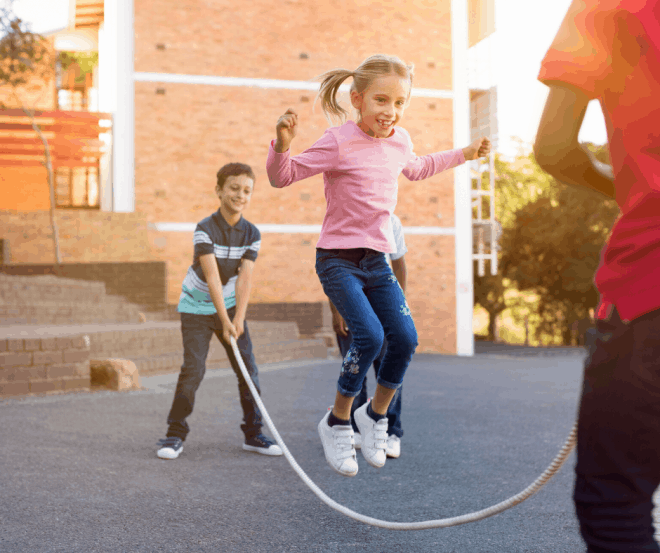 Little Girl Jumping Rope