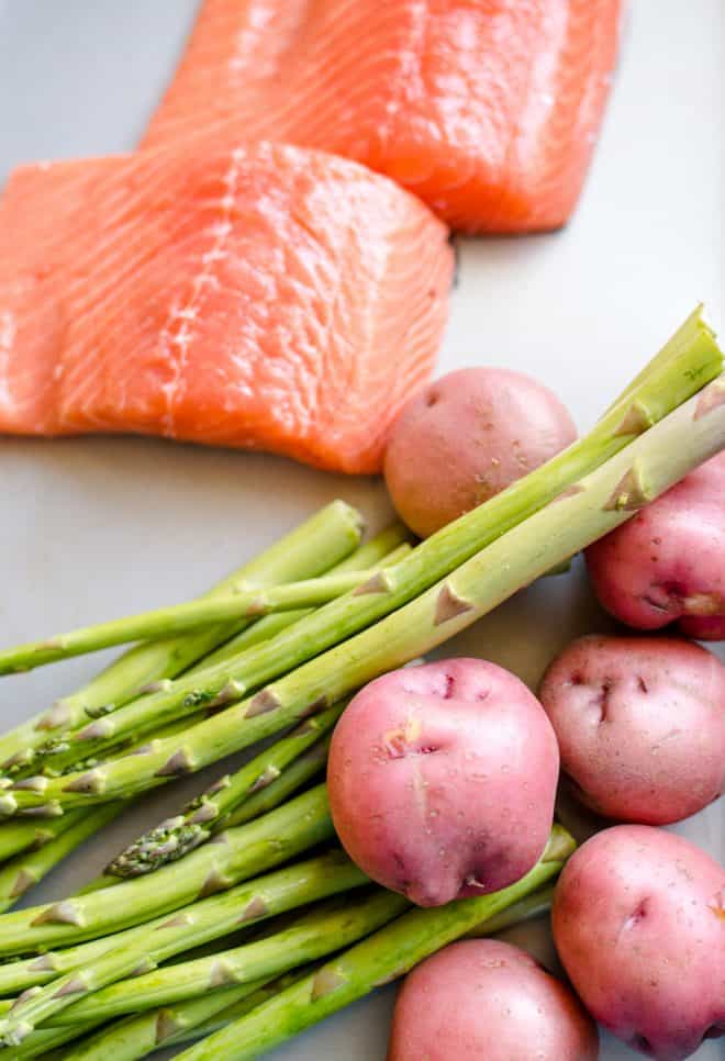 Prepping veggies for one-pan dinner