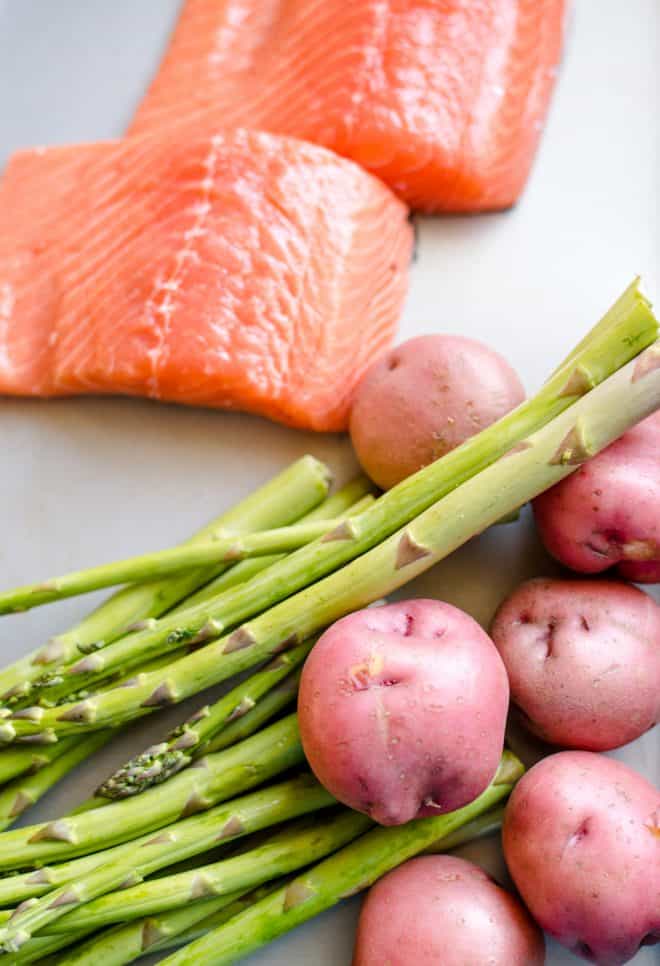 Prepping veggies for one-pan dinner