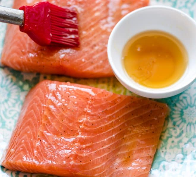 Honey Glazed Roasted Salmon and Vegetables