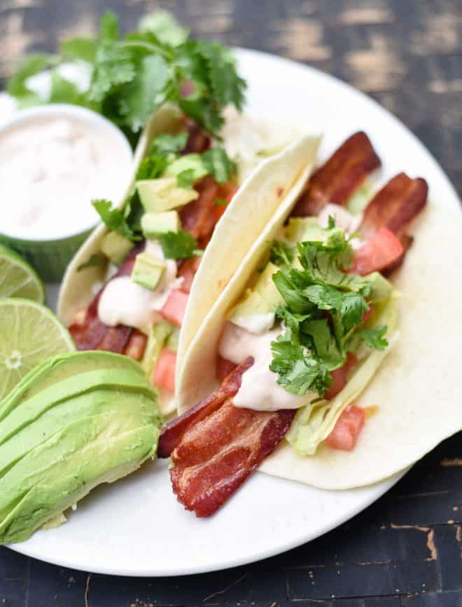 Cinco de Mayo Recipes - BLT Tacos with Chipotle Mayo