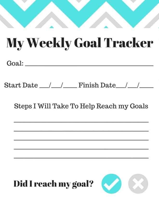 Weekly Goal Tracker - How to Ease into Exercise after an Injury