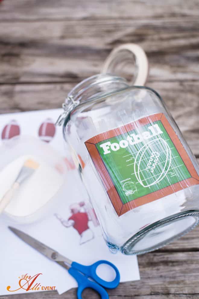 DIY Football Themed Candy Jar