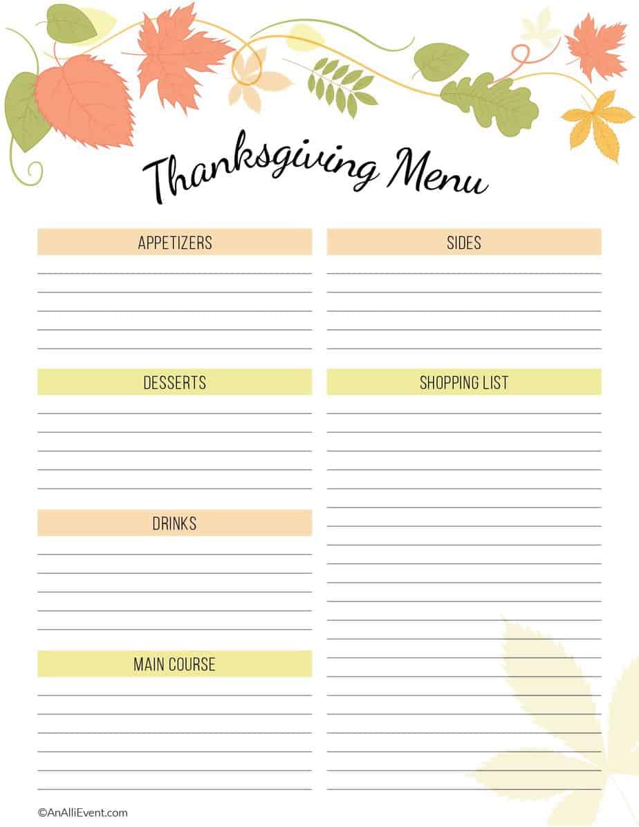 Thanksgiving Planner Printables