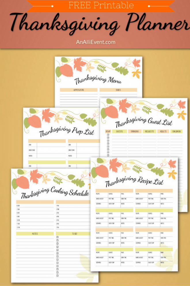 Thanksgiving Planner - Free Printable