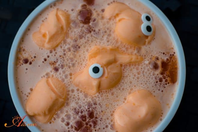 Spooky Orange Slush Punch with Orange Sherbet