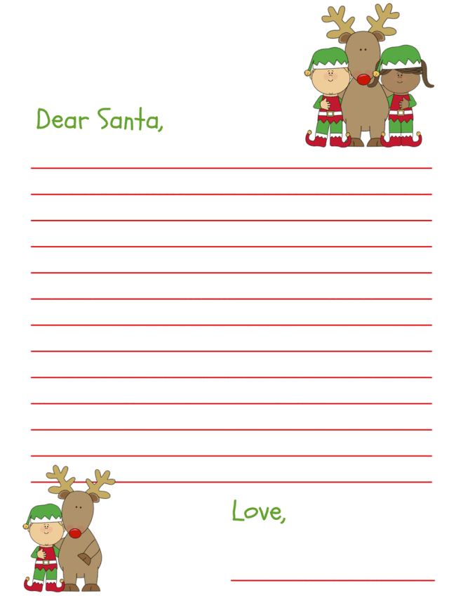 Adorable Thanksgiving Dear Santa Letter - Free Printable