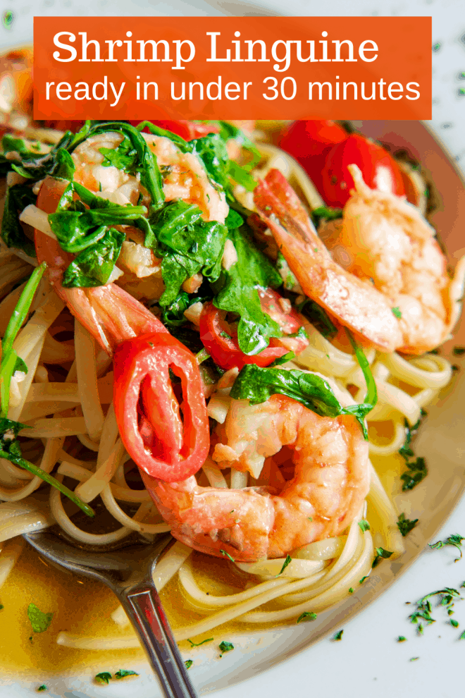 Linguine Aglio e Olio with Shrimp and Artichoke Hearts