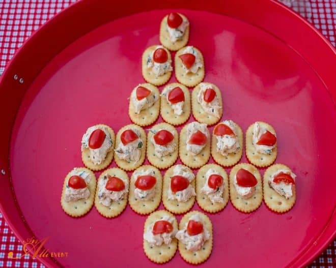 Sun-Dried Tomato and Goat Cheese Spread Christmas Tree