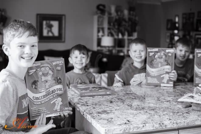 The boys at our Gingerbread Boy Decorating Party