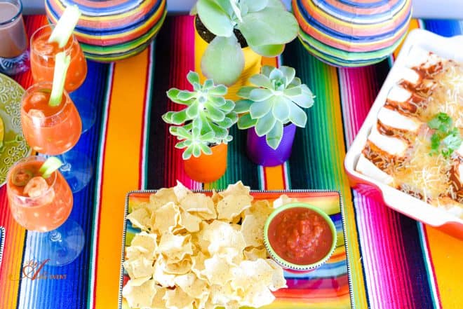 Mexican Fiesta featuring Chicken Enchiladas