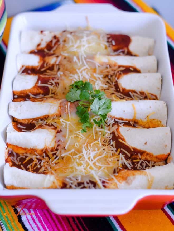 Finished Product - Easy Chicken Enchiladas - Cinco de Mayo Recipes