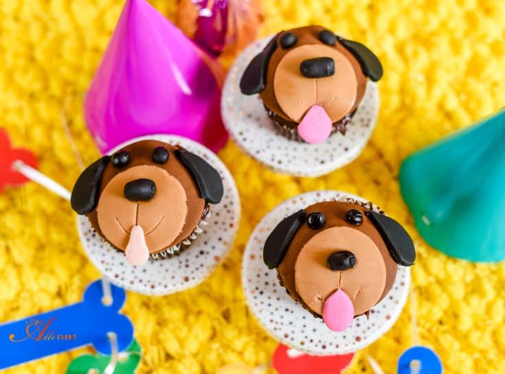 Finished Product - Puppy Face Cupcakes - Surprise Birthday Party