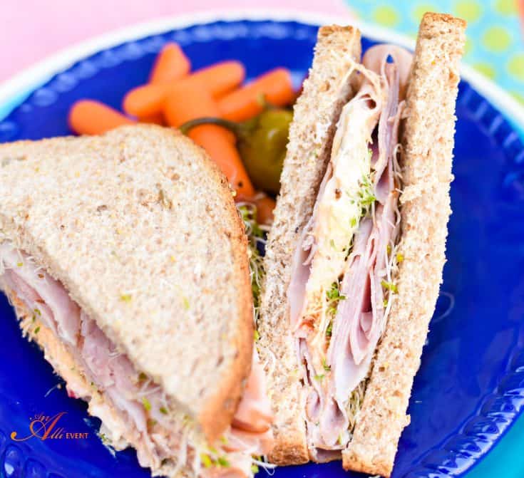 Mediterranean Ham and Veggie Sandwich