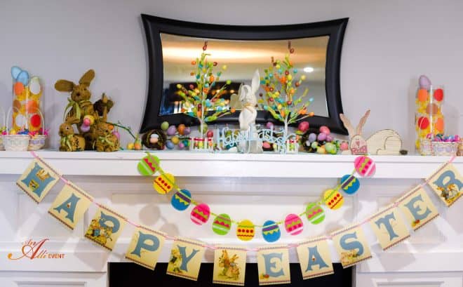 Whimsical Easter Mantel