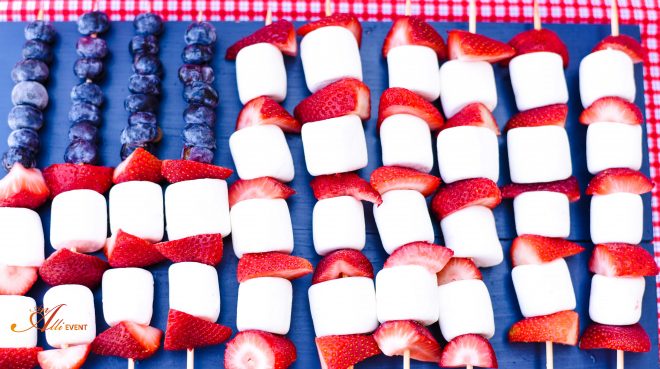 Star Spangled Fruit Flag - Chocolate Chip Peanut Butter Cookies