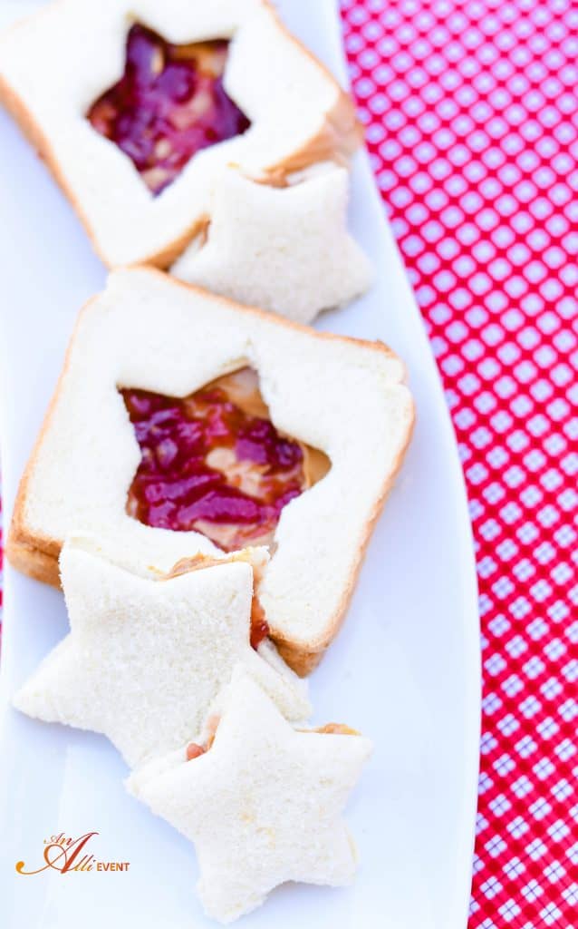 Peanut Butter and Jelly Star Sandwiches and Chocolate Chip Peanut Butter Cookies