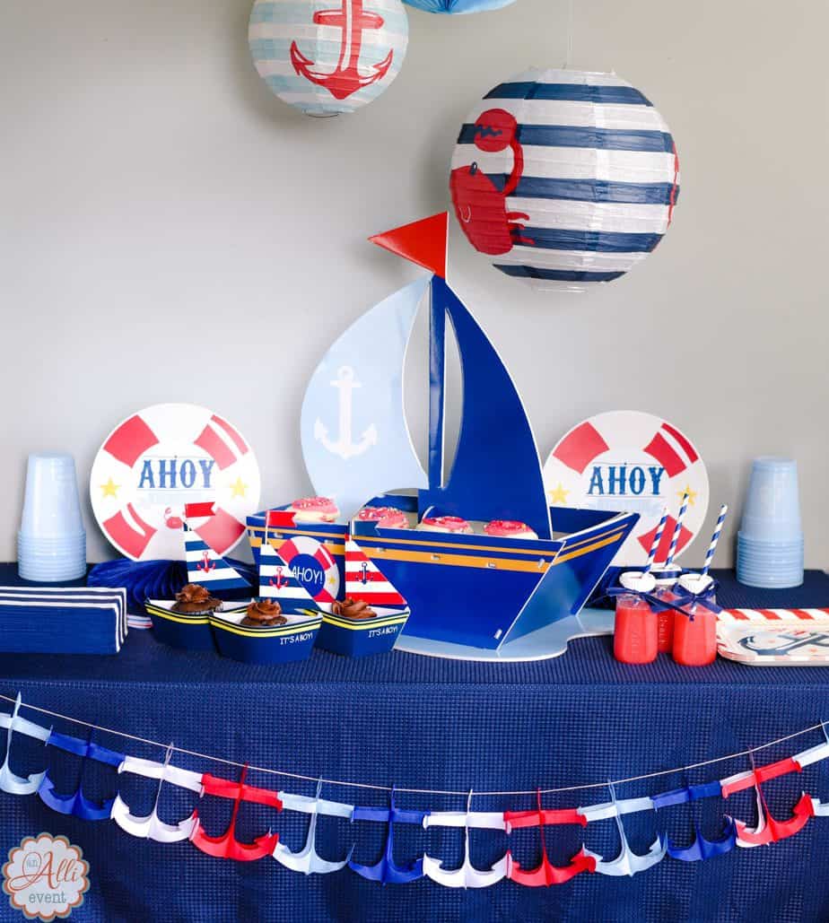 light blue sailboat baby shower