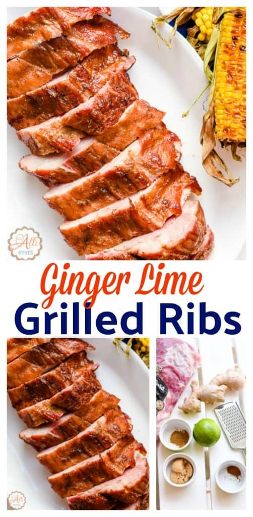 Ginger Lime Grilled Ribs are a family favorite. The ginger lime rub is easy to make. Whenever you're entertaining friends and family, get your grill on and use my step by step directions to grilling ribs. Your family and friends will love these Ginger Lime Grilled Ribs. I promise! 