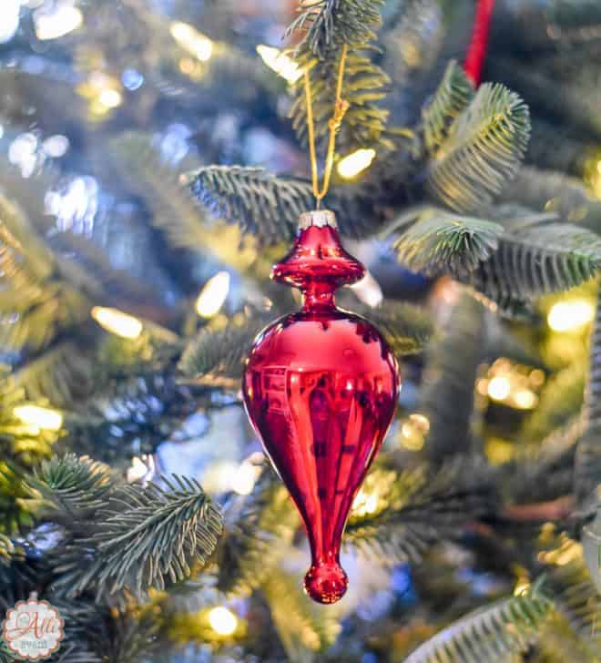 Close Up of Christmas Decorations and LED Christmas Lights